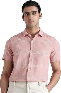 MUFTI Pink Checks Slim Fit Shirt