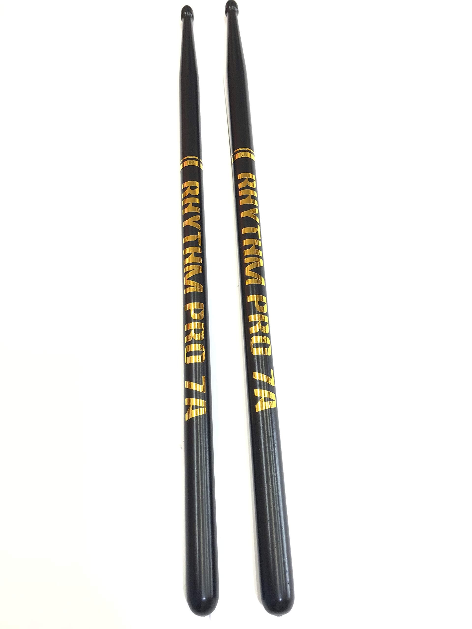 Rhythm Pro Drum Stick 7A Hi Quality Matte Black Finish Light Weight For Drums & Octapads with free carry pouch
