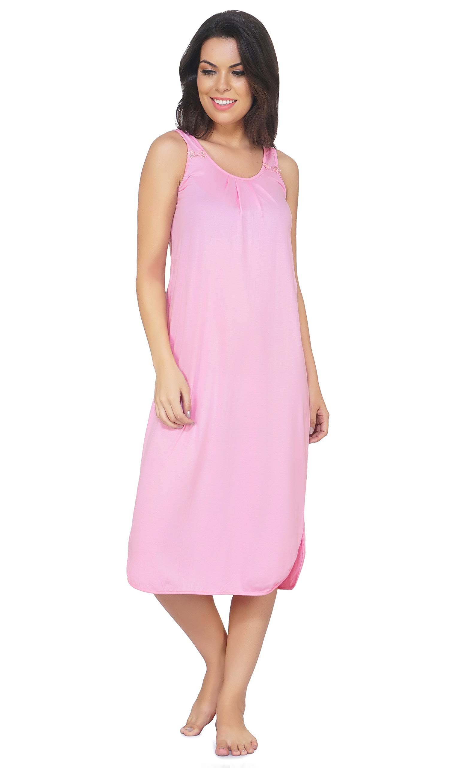 BLAZON Women's Cotton Hosiery Solid Maxi Dreams Nighty Slip