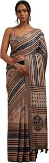 Soch Womens Crepe Striped Saree