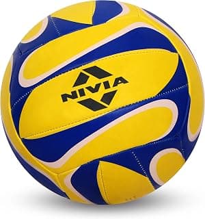 Nivia 472 Rubber Volley Ball - Size: 4 (Yellow & Blue)