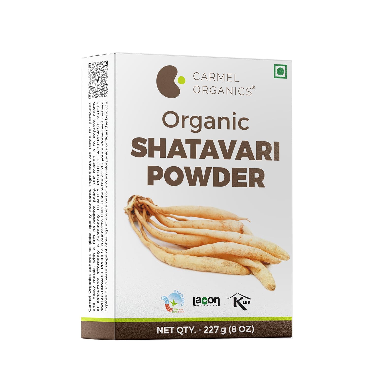 CARMEL ORGANICS Organic Shatavari Root Powder 227 Grams | Pure & Natural Women's Wellness Herbal Supplement | Jaivik Bharat Certified Organic| Preservatives Free| Finely Ground Powder