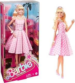 Barbie™ The Movie Doll Wearing Pink and White Gingham Dress with Daisy Chain Necklace