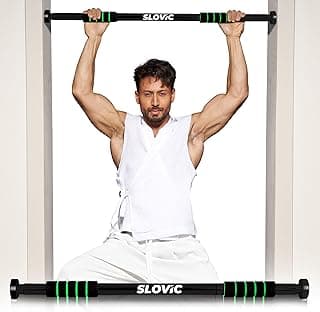 Slovic Pull up Bar for Home for Kids & Adults [100 KG] | Pull up Bar Wall Mounted with Anti-Skid Grip | No-Drill Installation Pull-up Bars for Home Workout | Gym Equipment for Home Workout (62-100 CM)