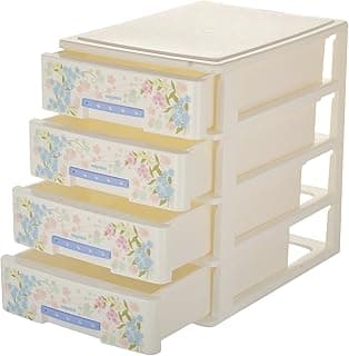 Nayasa Tuckins 14 Deluxe Plastic Storage Drawer, Small Multipurpose Organizer Cabinet for Toys, Cosmetics, Documents and Household Storage, Pink