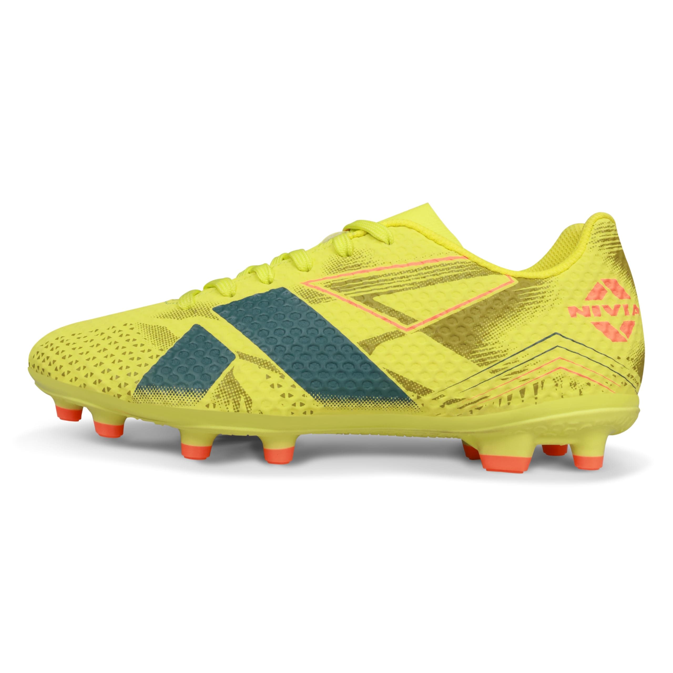 Nivia Catalyst Football Studs for Men, TPU with 3D Texture Upper, Dual Color High Shear TPU Outsole, Lace‑Up Closure, Lightweight Training & Match Cleats