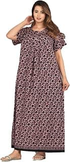 Monique Brand 100% Pure Cotton Nighty for Woman | Floral Gown for Women Night Wear | Cotton Nighty for Women Stylish | Maxi for Women Cotton