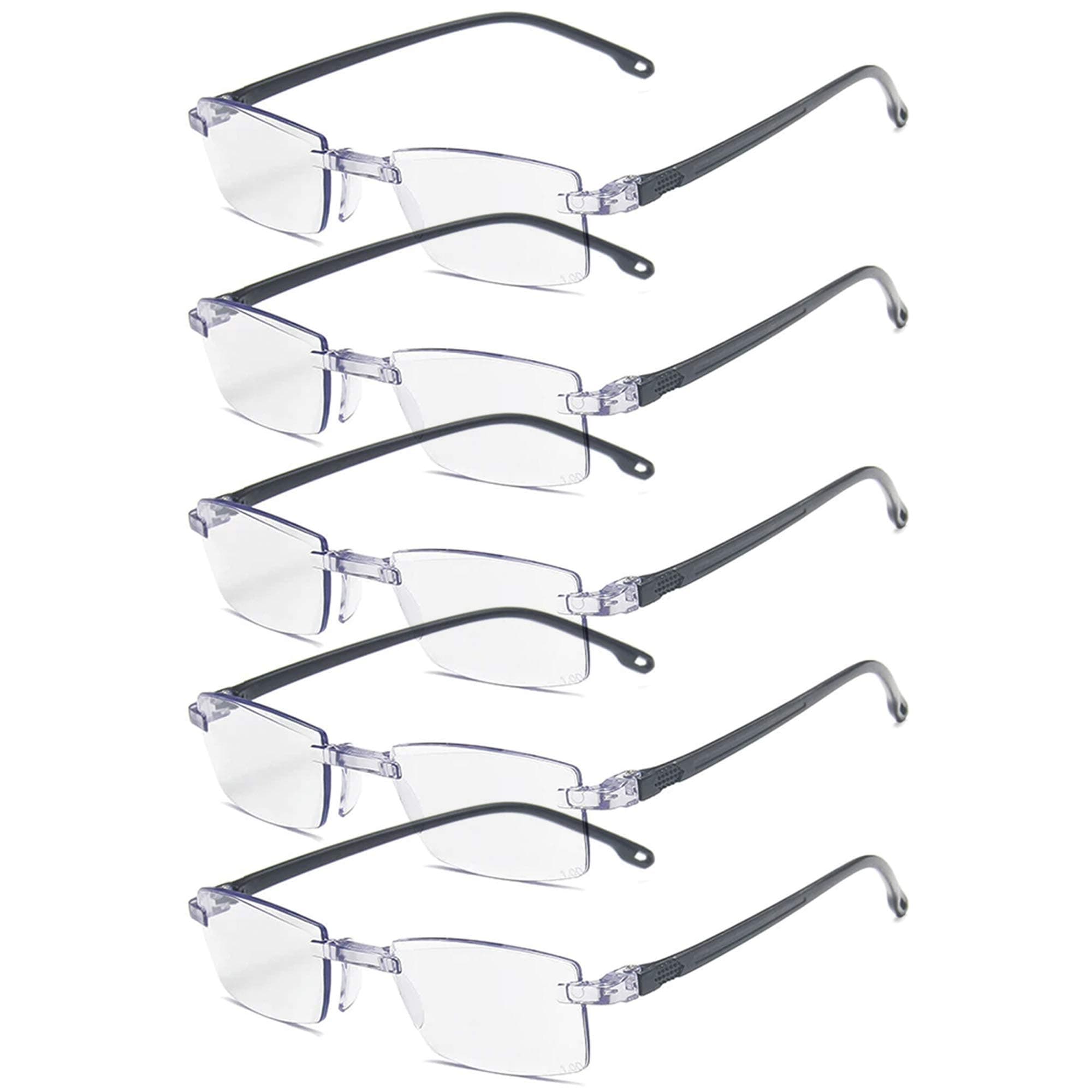 AUGEN Blue Block Rimless Reading Glasses Black Clear Unisex Free Size Power