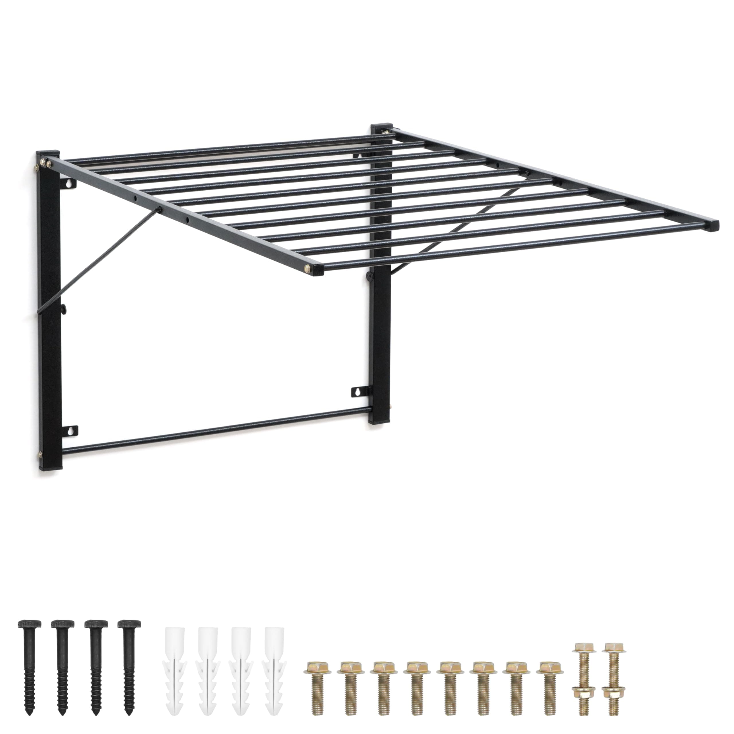 Livzing Heavy Duty 10 Pipe 4 Step Adjustable Wall Mounted Cloth Drying Stand (70Kg LC) Cloth Stand for Drying Clothes Foldable, Cloth Drying Stand Wall Mounted Adjustable Arms Clothes Stand for Drying
