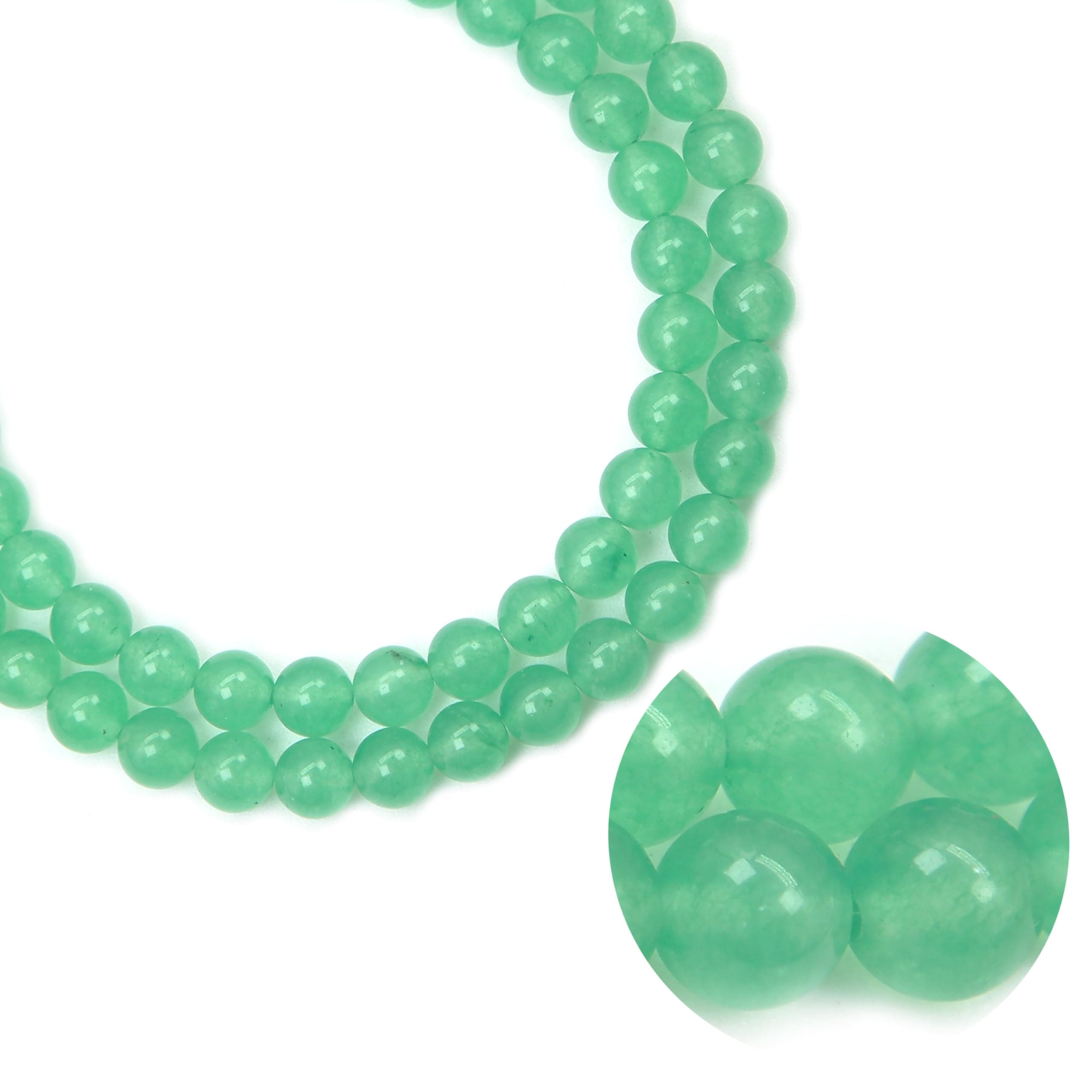 Qiwan 45PCS 8mm Green Aventurine Gemstone Loose Beads Natural Stone Beads for Jewelry Making DIY,1 Strand 15"