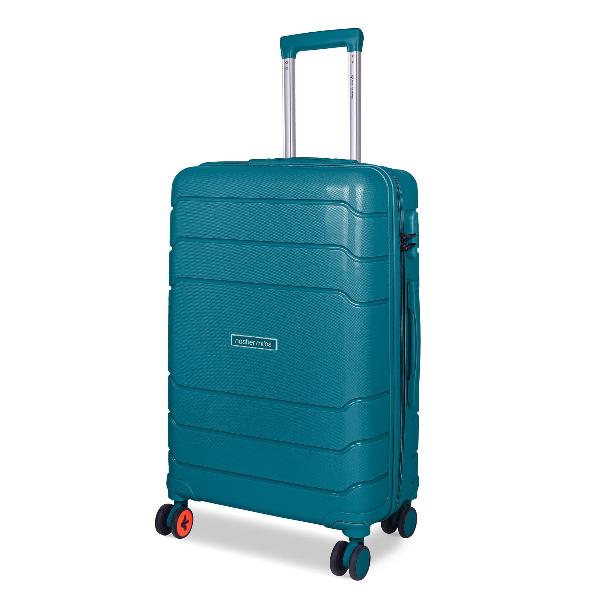 Nasher Miles Lisbon Hard-Sided Polypropylene Check-in Luggage 28 inch | 75cm | 8 Wheels Large Trolley Bag for Travel | Suitcase (Green)