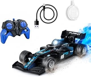Amazon Brand - Jam & Honey Formula F1 RC Racing Car for Kids | 2.4GHz Remote (100+ ft Range) | Mist Smoke Effect | LED Lights | USB Type-C Rechargeable | Multi-Direction Control | Black|4+ Years
