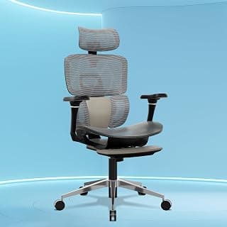 The Sleep Company Ultron Premium Ergonomic Office Chair | Ultra Spine Protection | Extendable Footrest | Smart Flexi Backrest | 7D Adjustable armrests and 3D headrest | Free Installation | Grey