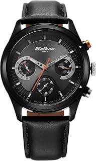 Titan Titan Octane Quartz Multifunction Black Dial Black Leather Strap Watch for Men - NT1805KL02
