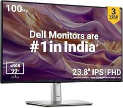 Dell P2425HE-Black 60.45cm (24") FHD Monitor 1920x1080 at 100Hz, Response Time: 5ms(Fast), Brightness: 250 cd/m2(typical), Ports: 1x HDMI1.4, 2xDP 1.4, 1xRJ45, 2x USB3.2Gen1Type-C, 3x USB3.2 Gen1TypeA