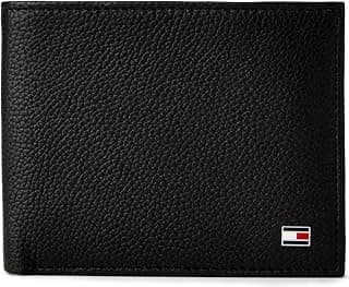 Tommy Hilfiger Men's Global Coin Wallet Felix - Black | 1 Coin Pocket | 2 Compartments | 4 Cards Slots | Stylish Men's Leather Wallet