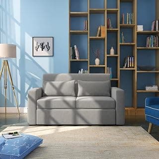 Urban Ladder Camden Compact 3 Seater Pull Out Sofa Cum Bed in Vapour Grey Colour