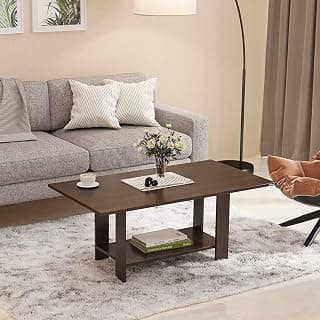 BLUEWUD Osnale Engineered Wood Rectangular Shape Coffee Center Sofa Tea/Teapoy Console Table for Sofa Set Living Room Home Hall (Brown Maple)