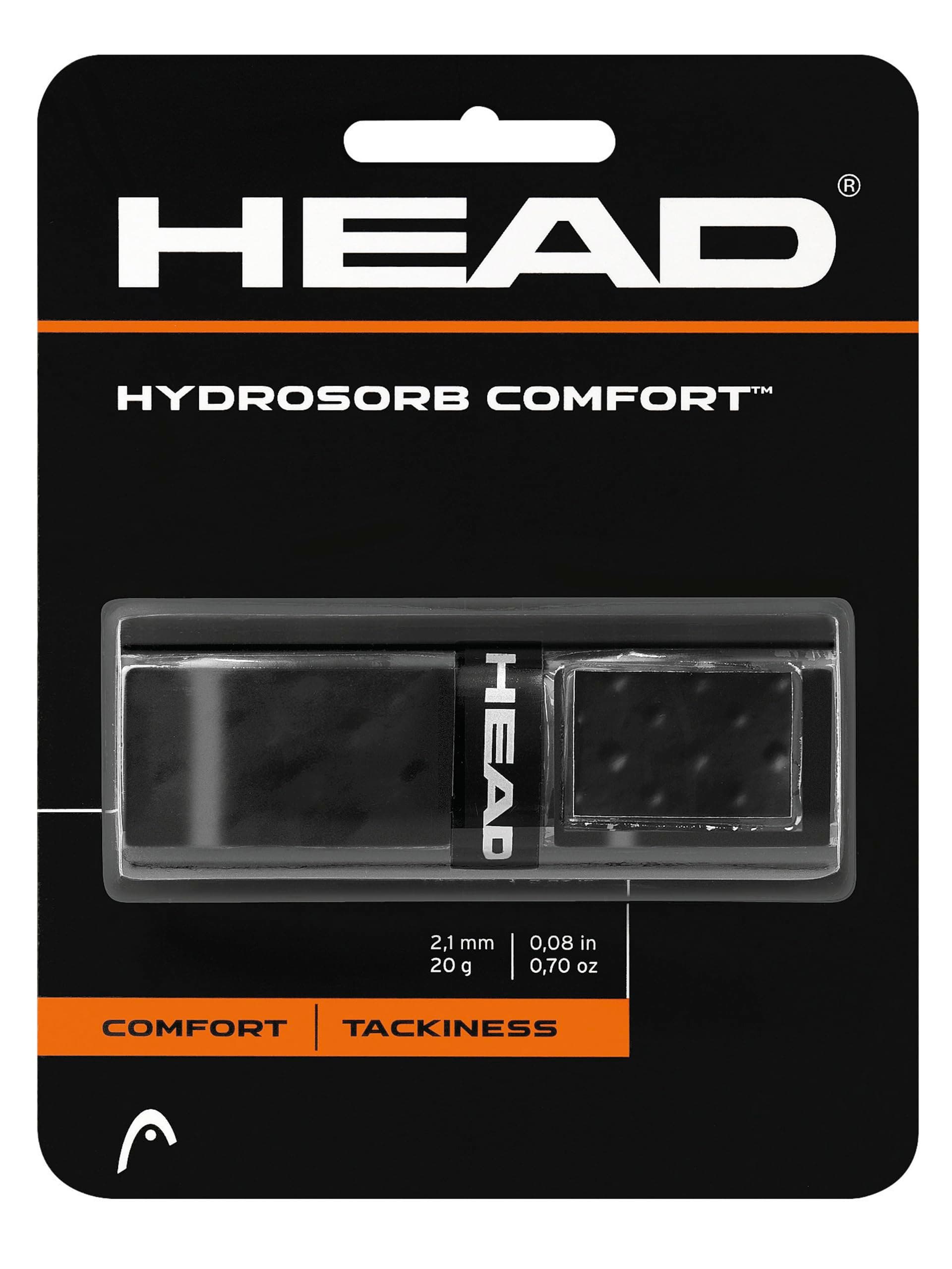 HEAD Hydrosorb Comfort Tennis Replacement Grip, Colour - Black