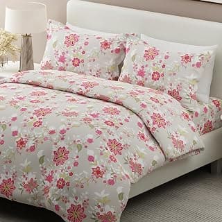 BOUTIQUE LIVING Siesta 100% Cotton 200 TC Floral Print King Bedsheet with 2 Pillow Covers (Size - 108 x 108 inches)
