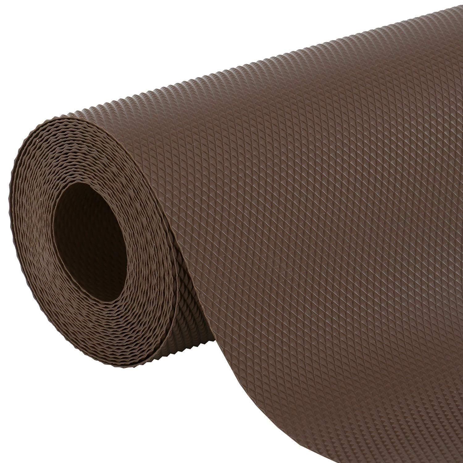 KAYJEN (50Cmx5M) Coffeebrown Food Grade EVA Solid Anti Slip Matsheet For Fridge, Kitchen, Drawer, Shelf Liner, Table (Diamond Texture, Coffeebrown)