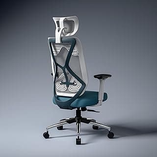 Green Soul Zodiac Pro | Nylon PVC |Office Chair with Seat Slider|Flybird Ergonomic Design|4D Adjustable Armrests|Synchro Multi-Tilt Mechanism|Adjustable Lumbar Support (White & Teal) 3 Years Warranty