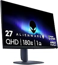 Alienware 27 Gaming Monitor AW2725DM, WQHD Fast IPS, 180Hz, G-SYNC, VESA | FreeSync, 95% DCI-P3, 1.07 Billion Colors, 400 cd/m2 Brightness, 3H Anti-Glare, HDMI 2.1, DisplayPort 1.4, USB, Adjustment