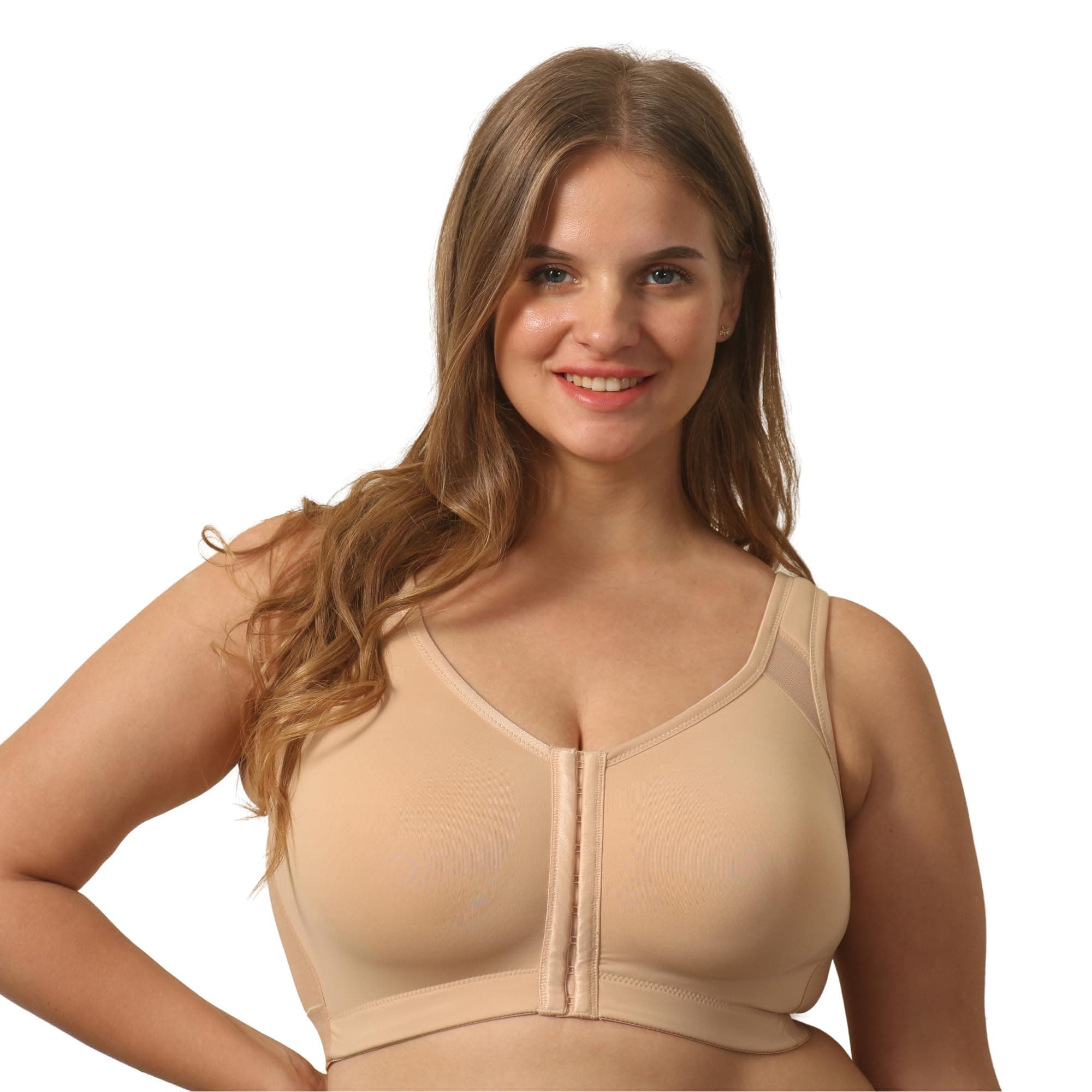 SOIE Women Front Closure Full Coverage Non Padded Non Wired Posture Correction Bra