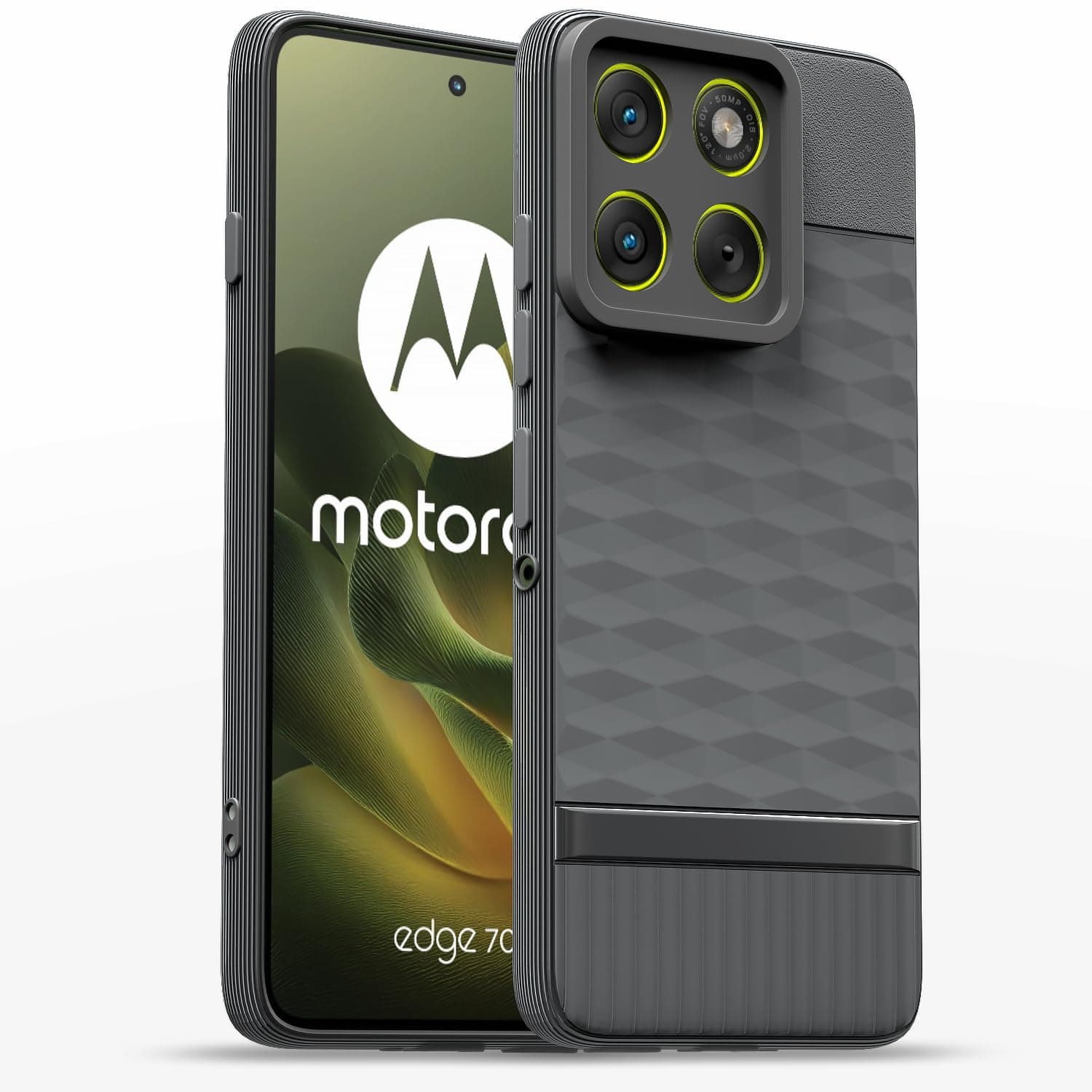 Amazon Basics Back Cover for Motorola Moto Edge 70 5G | Full Camera Protection | TPU Soft Flexible Shockproof Bumper Case (Grey)