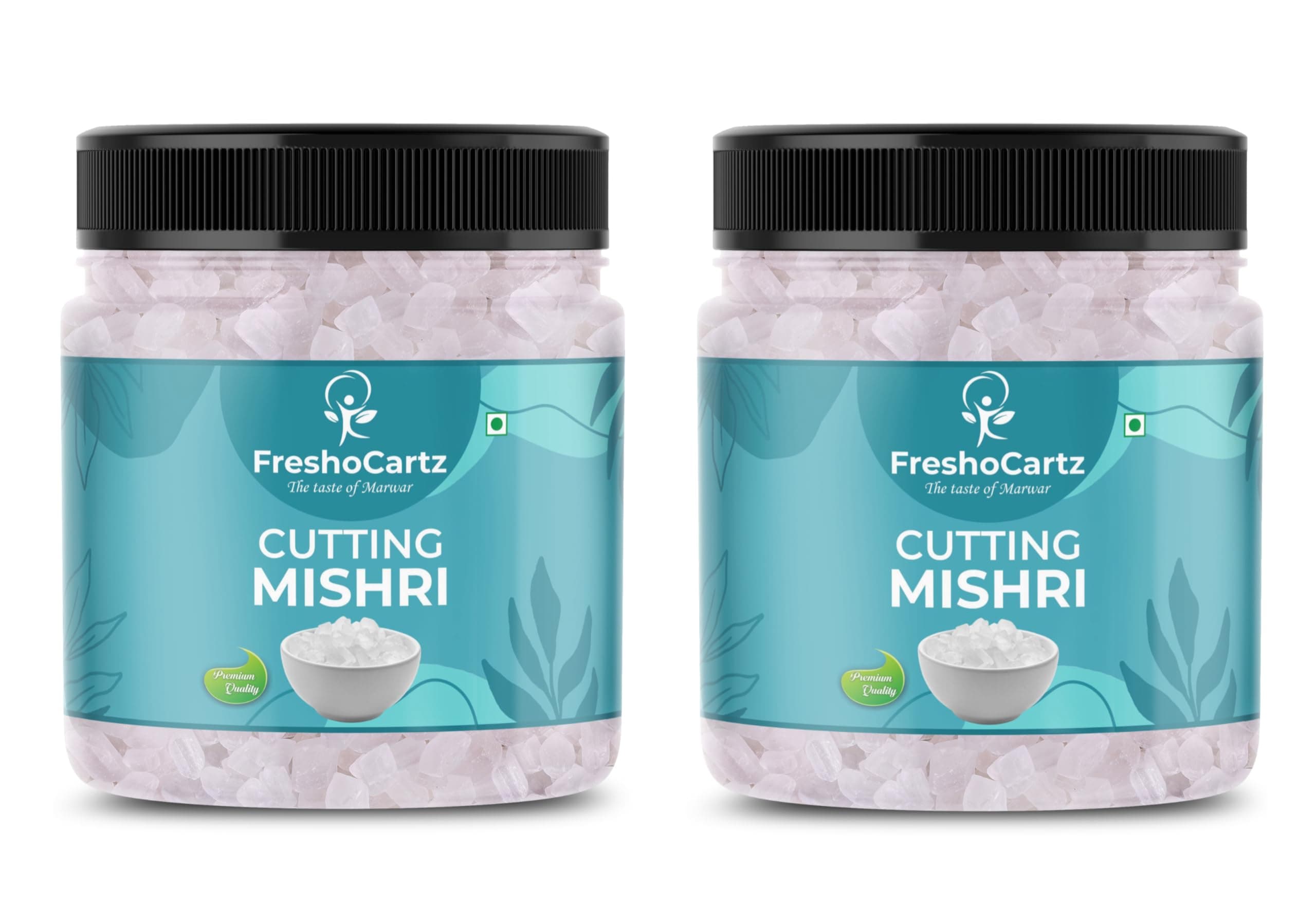 FreshoCartz Cutting Mishri 400g (Pack of 2) – Premium Mishri Dana | Natural Crystals Khadi Sakhar | Prasad & Pooja | Traditional Indian Rock Sugar Jar Pack
