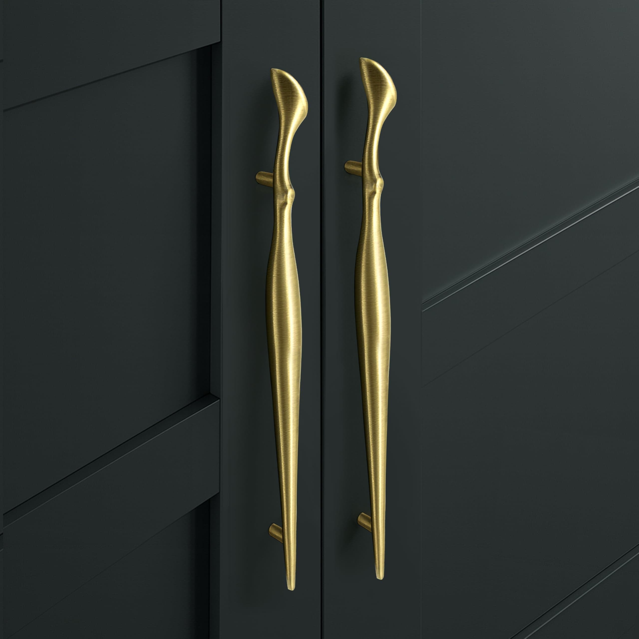 Plantex Cabinet Handle/Kitchen Cabinet Door Handle/Wardrobe/224 mm Cupboard Handle/Door Pull-Push Handle for Home/Office - Pack of 2 (Brass Antique)