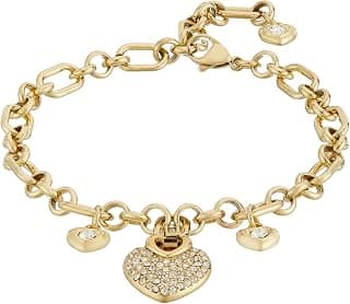 GUESS Crazy In Love Gold-Plated Stainless Steel Bracelet For Women | Durable | Tarnish-Resistant & Gift-Ready | Size Large