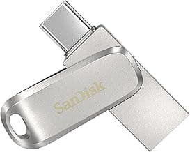 SanDisk Ultra Dual Drive Luxe Type-C 128GB, OTG, Upto 400MB/s, Pendrive, Silver, 5Y Warranty (SDDDC4-128G-I35)