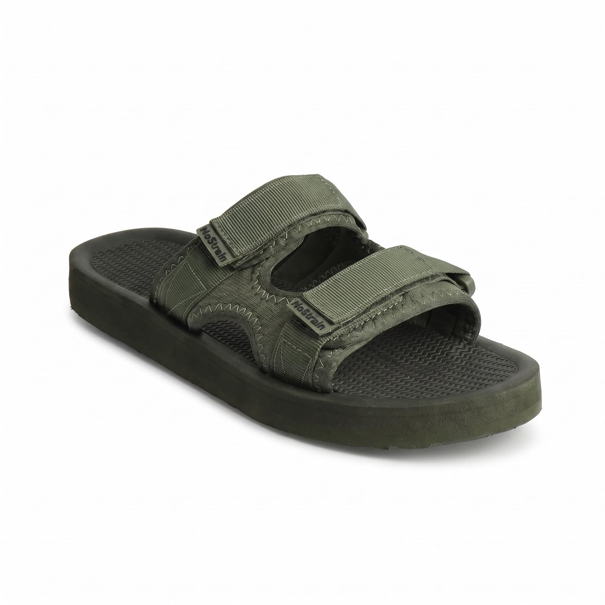 NoStrain Sandals for Men - Waterproof Velcro Strap, Heel Cushion Sole | Adjustable 4-point velcro strap sandals for men with waterproof triple-density sole, heel cushioning & anti-skid grip.