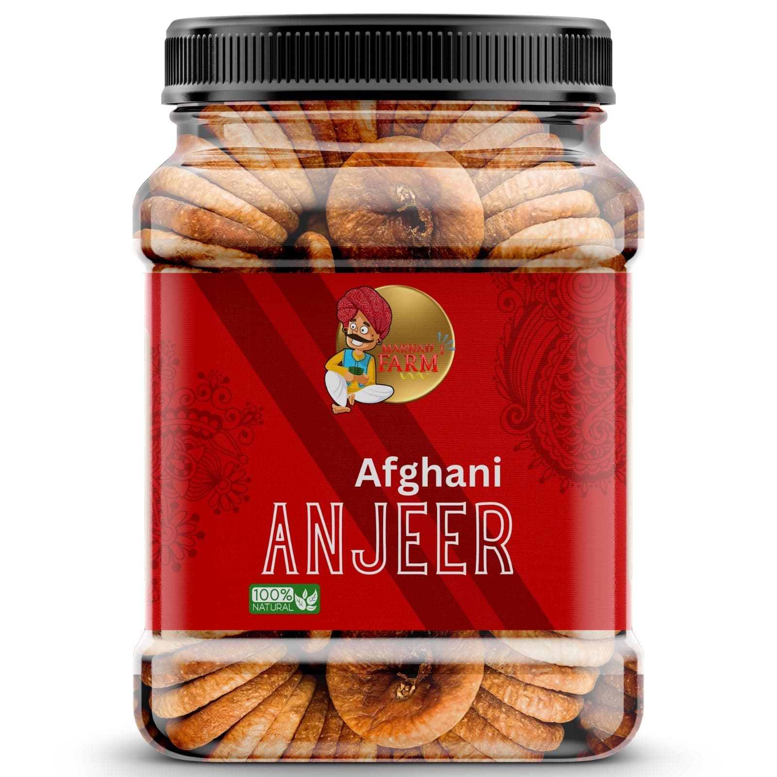 Marwadi Farm Afghani Anjeer Traditional Dried Figs | Naturally Sweet | Wholesome Dry Fruit | Daily Energy Source (1kg)