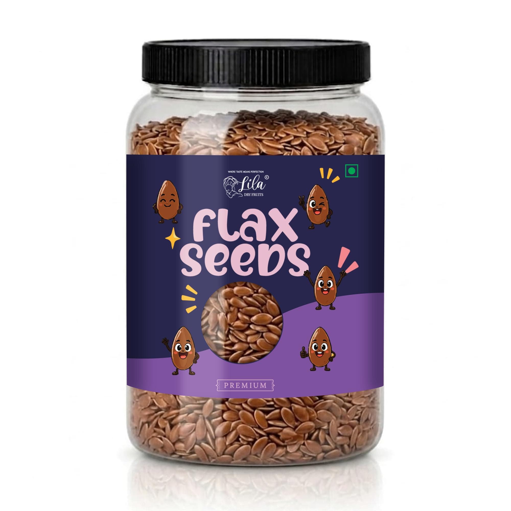 LILA DRY FRUITS Flax Seeds 100 Grams Raw Superfood for Eating High Fiber Omega 3 Rich Seeds for Weight Management Healthy Diet Smoothies Baking Natural Seeds Daily Nutrition