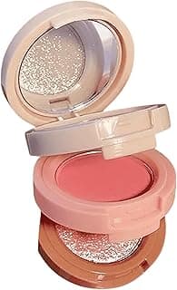3-in-1 Blusher + Highlighter Makeup Palette | Lightweight Cheek Color for Natural Glow | Compact Travel-Friendly Face Palette for Women & Girls – Blush & Shine
