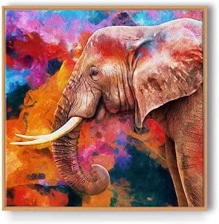 PAPER PLANE DESIGN Luxury Floating Animals Frame Canvas Painting Wall Art (Wall Art -1) 18 x18 inch, Multicolour