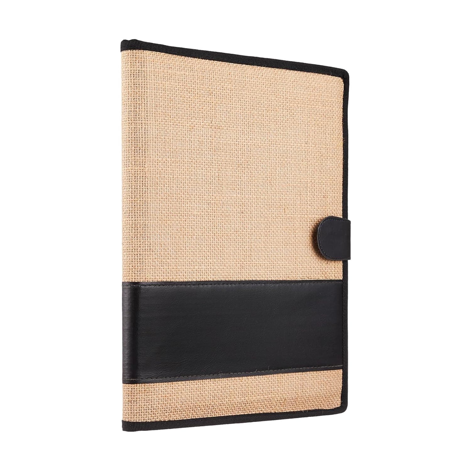 Amazon Basics A4 Black Border Magnetic Clip File Folder | Certificates & Document Holder | Jute Conference Folder