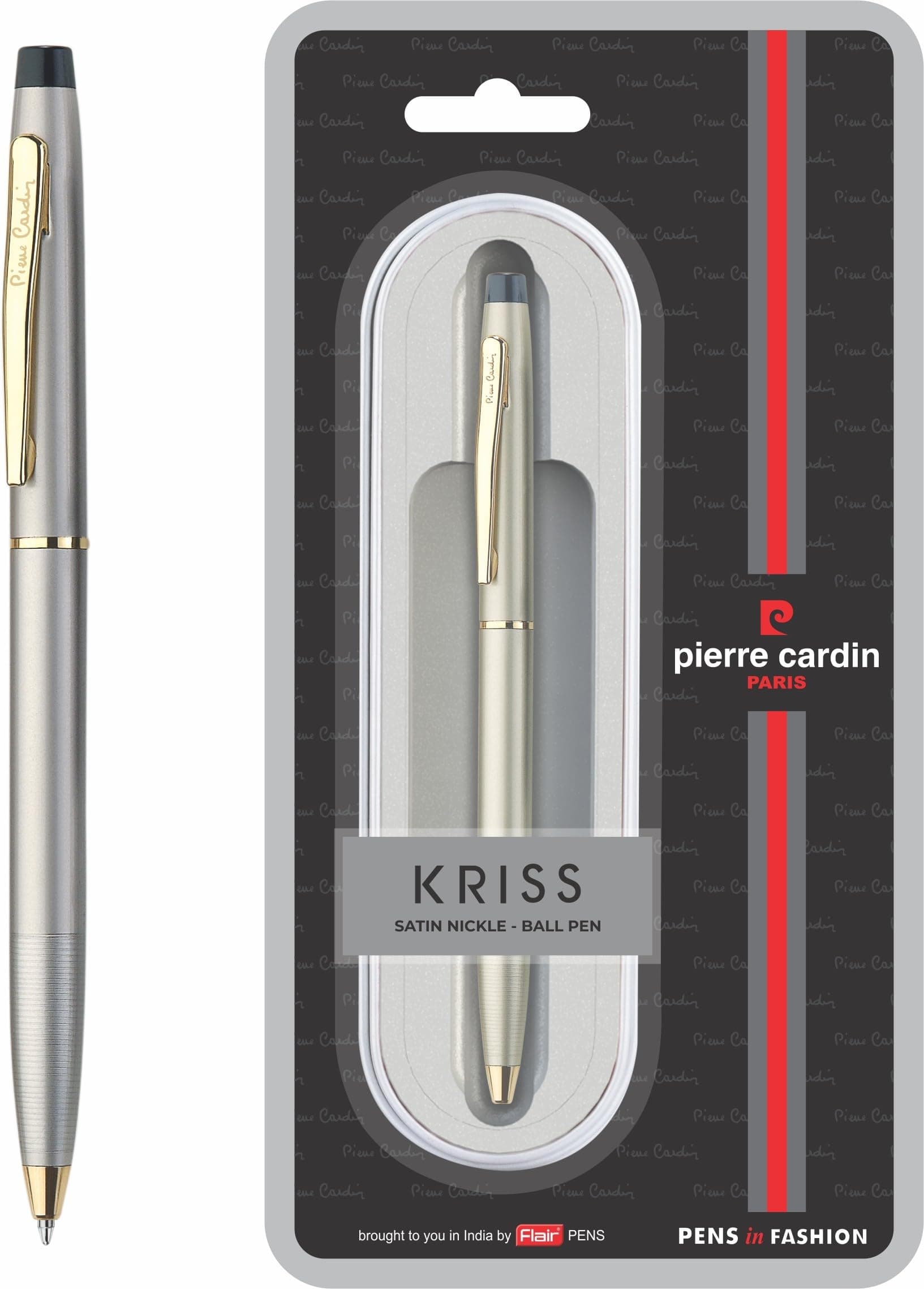Pierre Cardin Kriss Satin Nickle Premium Ball Pen with Twist Mechanism | Elegant Body Design | Ideal for Festive & Corporate Gifting