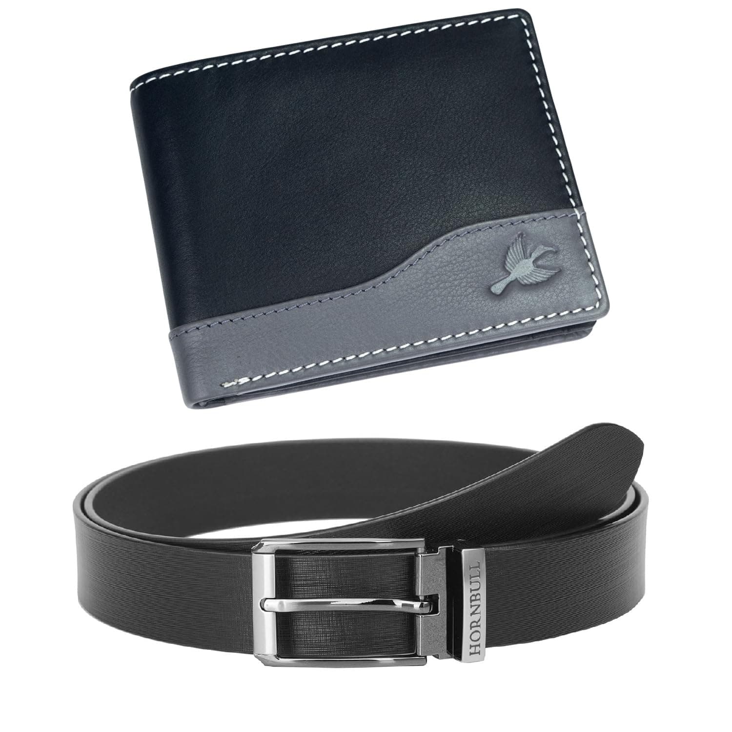 HORNBULL Buttler Gift Hamper for Men | Mens Combo Gift Set | Leather Wallets for Men | Mens Black Wallet with Black Belt BW104114