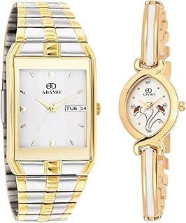 ADAMO Legacy Analogue White Dial Couple's Watch - 9151Bm01-2251Ym01