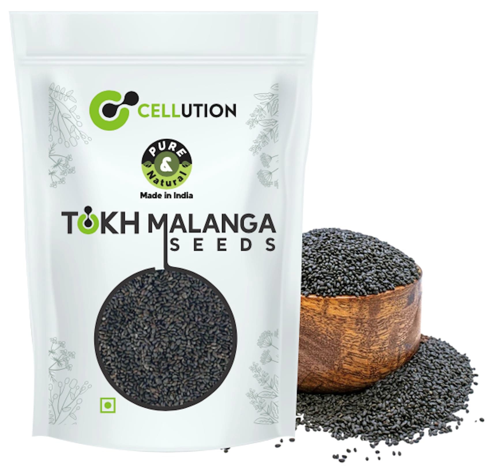 CELLUTION Tukh Malanga Seeds - 100gm Tukbalanga Tukmalanga - Balanga - Ocimum Basilicum (100 Grams)