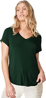 Fabricorn Solid Stylish UpDown V-Neck Cotton Tshirt for Women