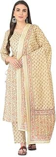 Pistaa's Women Cotton Straight Printed Suit Set