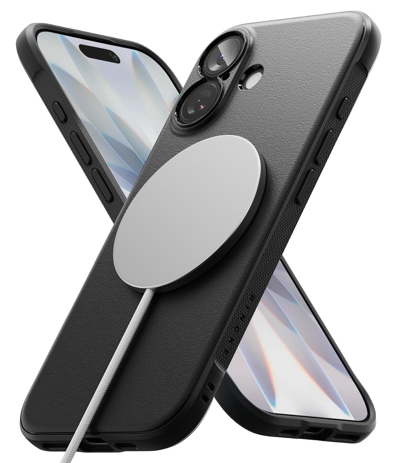 Ringke Onyx Magnetic Compatible with iPhone 17 Case Back Cover [Strong Magnet] Military-Grade Protection TPU Shockproof Rugged Bumper Full Protection - Magnetic Black