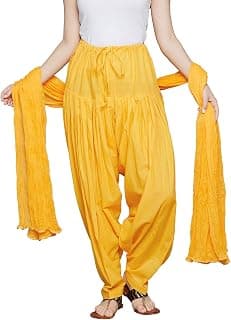 Mango People BRANDAD FILTER PRODUCT'S Women's Readymade Patiala Salwar With Dupatta Set(Free Size, Yellow)