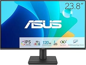 ASUS VA249HG Eye Care Gaming Monitor – 24-inch (23.8-inch viewable), IPS, Full HD, 99% sRGB, Frameless, 120Hz, Adaptive-Sync, 1ms MPRT, HDMI, VGA, Low Blue Light, Flicker Free, Wall Mountable
