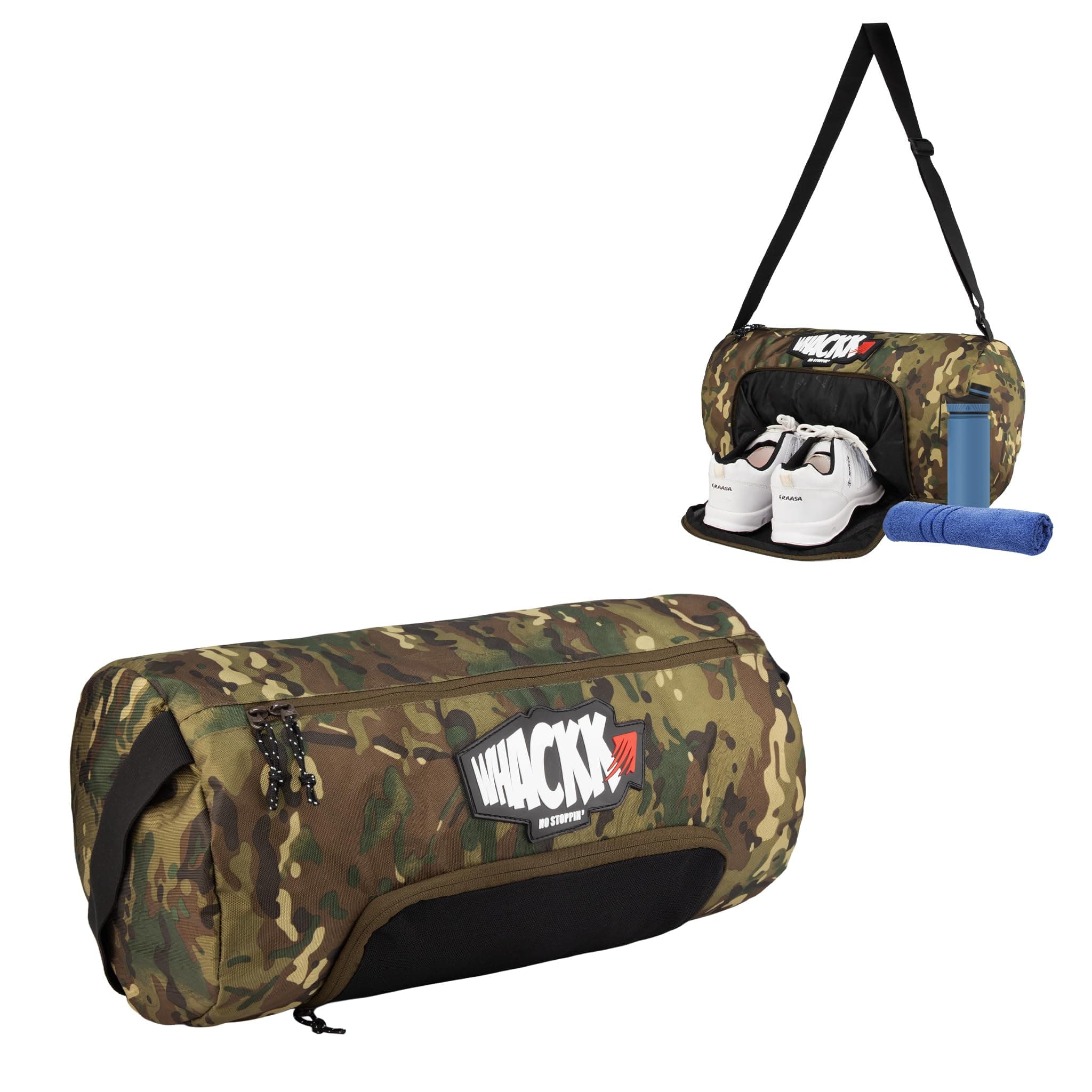 Whackk Track Wild Olive Green 31L |Gym Bags |Fitness Bag|Sports Duffle|Multipurpose Carry Bag |Travel Duffel Bag|Adjustable Strap|Air Ventilated Pocket for Shoes|Unisex|Sports Kit|Kitbag