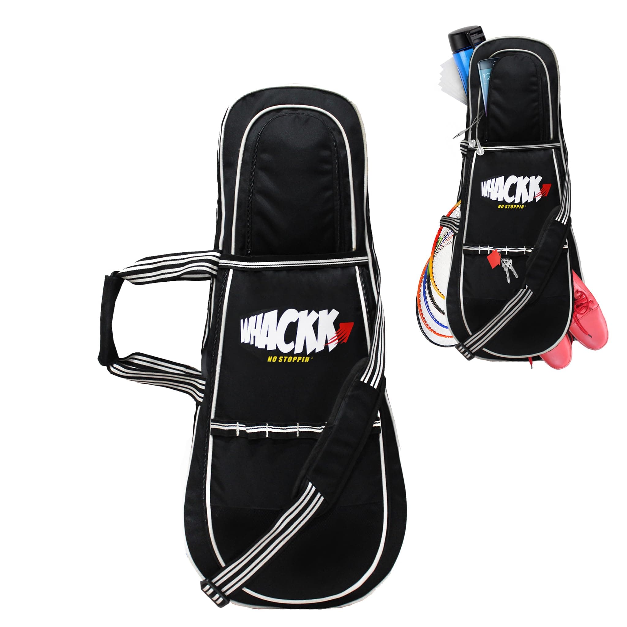 WHACKK Tennis Badminton Squash Equipment Cover kit Bag 3 Big Compartments 4T 6B Racket |Backpack & Duffel (Blue)